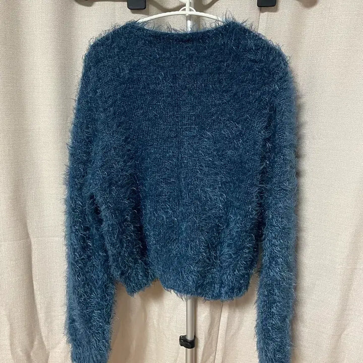 [BUNJANG] Blue Angora Knit Cardigan / 블루 앙고라 니트 가디건