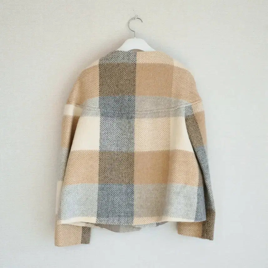 [BUNJANG] ZARA Check Pattern Textured Jacket / 자라 ZARA 버튼 체크 패턴 텍스처 자켓