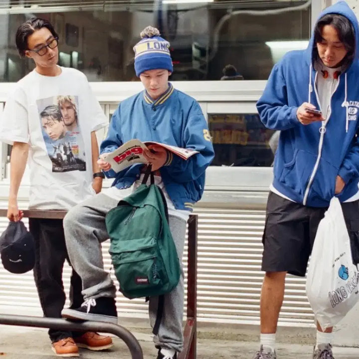 [BUNJANG] Long Vacation Varsity Jacket Blue XL / 롱바케이션 롱바케 바시티 자켓 블루 XL