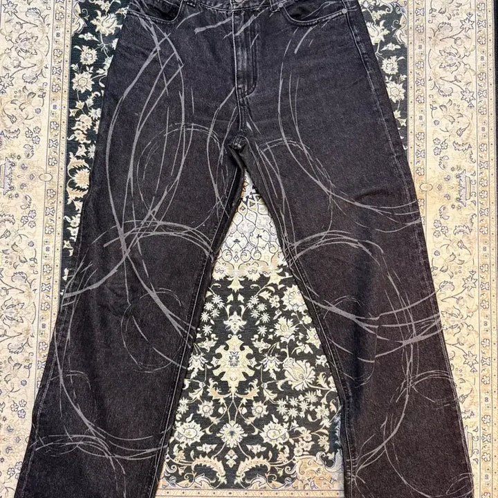 [BUNJANG] Addoff Line Circle Denim Pants 48 / 애드오프 addoff line circle denim pants 48