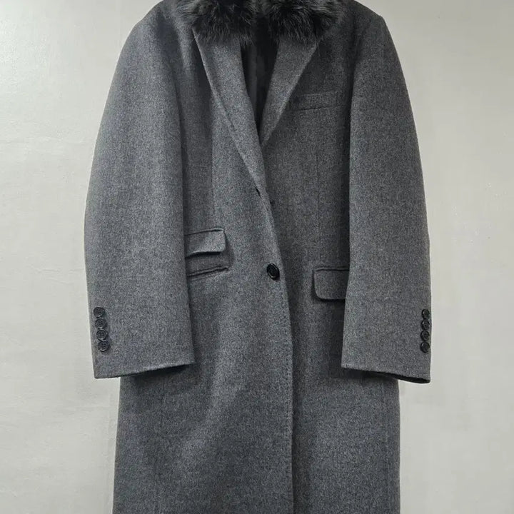 [BUNJANG] Jeong Uk Jun Fox Fur Wool Long Coat / 정옥준 디자이너) 폭스 울 롱코트