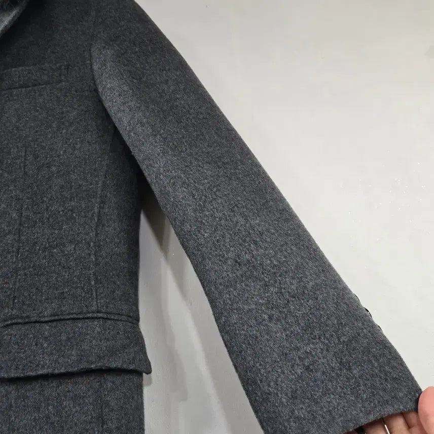 [BUNJANG] Jeong Uk Jun Fox Fur Wool Long Coat / 정옥준 디자이너) 폭스 울 롱코트