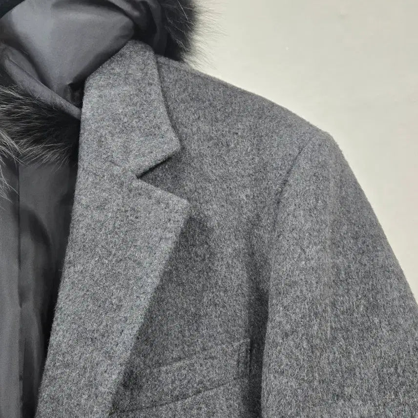 [BUNJANG] Jeong Uk Jun Fox Fur Wool Long Coat / 정옥준 디자이너) 폭스 울 롱코트
