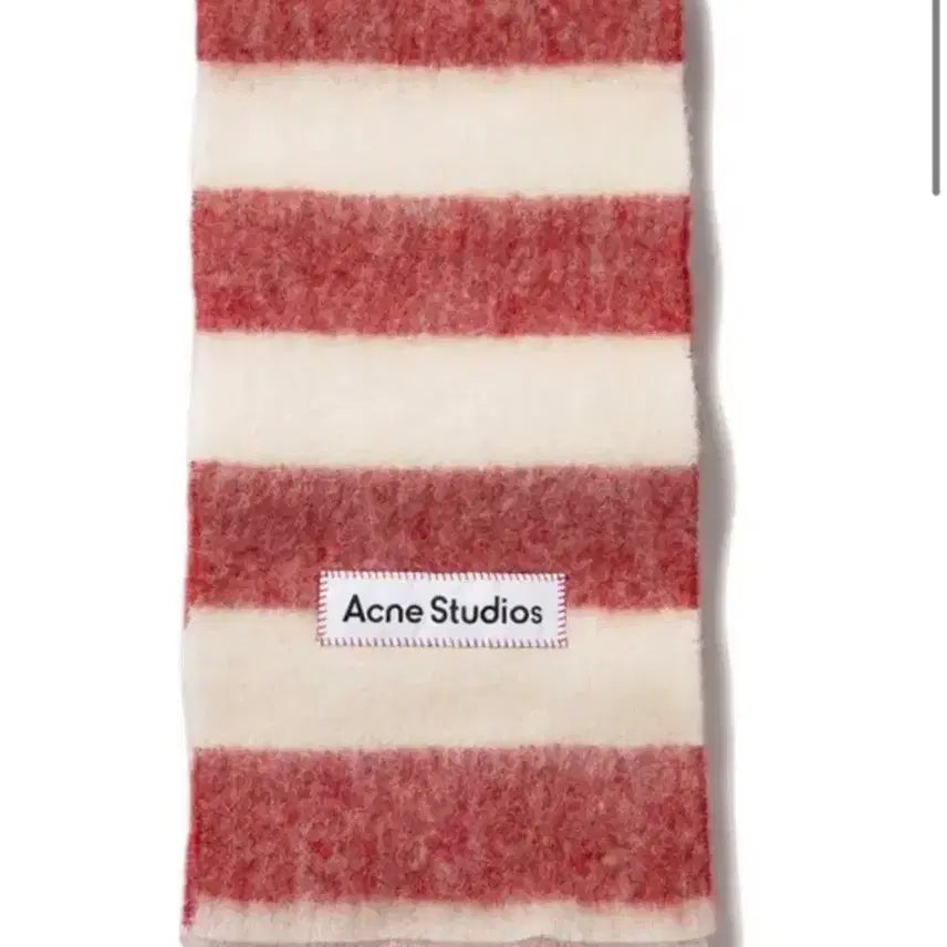 [BUNJANG] Acne Studios Stripe Muffler Red/White / 아크네 스튜디오 스트라이프 머플러 레드/화이트