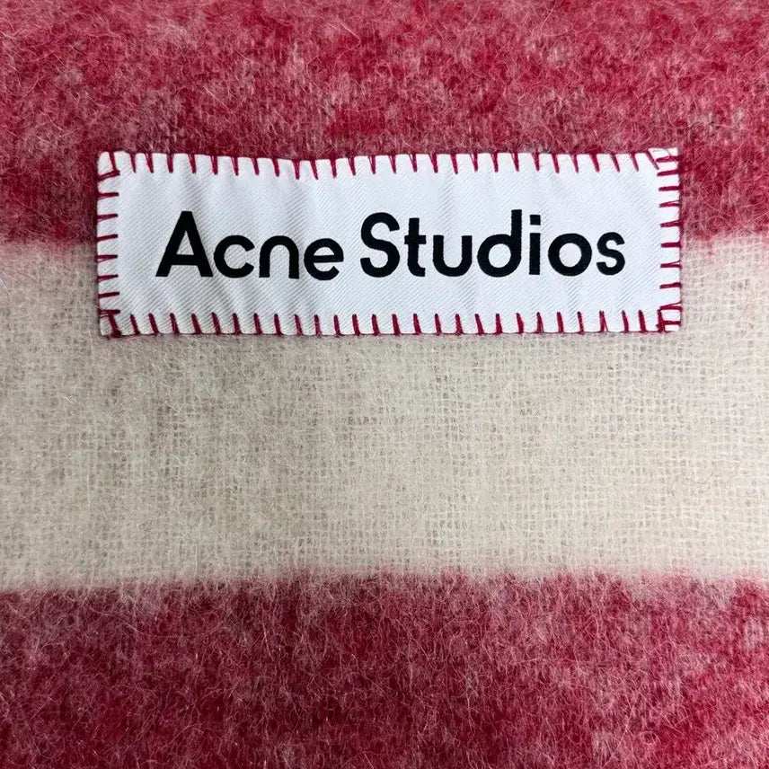 [BUNJANG] Acne Studios Stripe Muffler Red/White / 아크네 스튜디오 스트라이프 머플러 레드/화이트