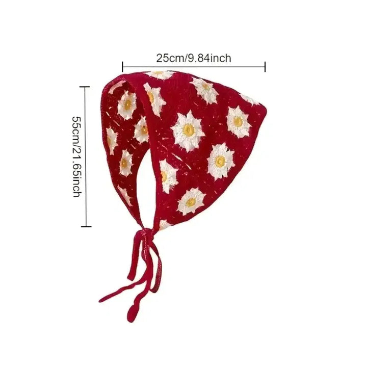 [BUNJANG] Kitsch Daisy Knit Headband / 하늘색, 연두색 두건 삼각니트머리띠 헤어밴드 꽃무늬 키치 머리장식 데이지