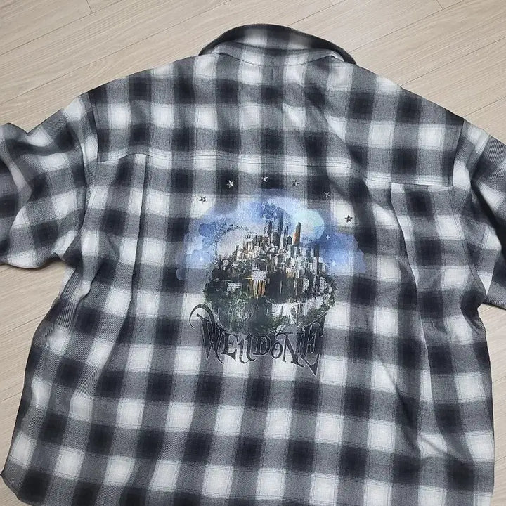 [BUNJANG] We11done Checkered Shirt Black/White / We11done 체크 셔츠 블랙 / 화이트