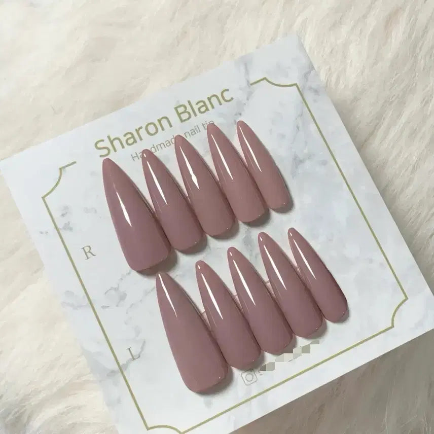 [BUNJANG] Sharon Blanc Dark Pink One Color Nail Tips / *할인가* 다크 핑크 원컬러 네일팁 / 14종 쉐입 / 71종 컬러