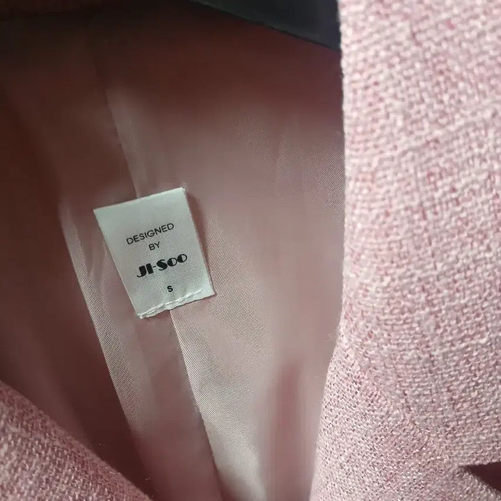[BUNJANG] Pink Tweed Flare Dress / 핑크 트위드 더블 버튼 플레어 원피스