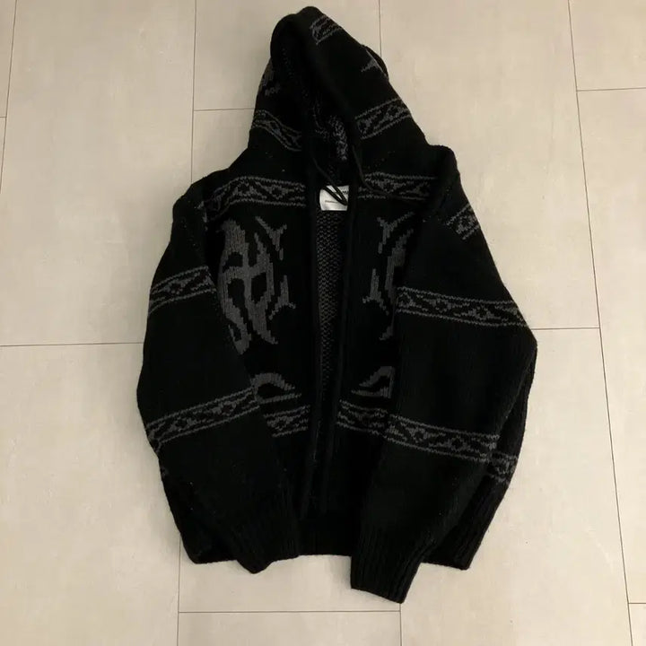 [BUNJANG] No.Manual Hooded Knit Cardigan Black M / 노매뉴얼 후드 니트 가디건 블랙 M