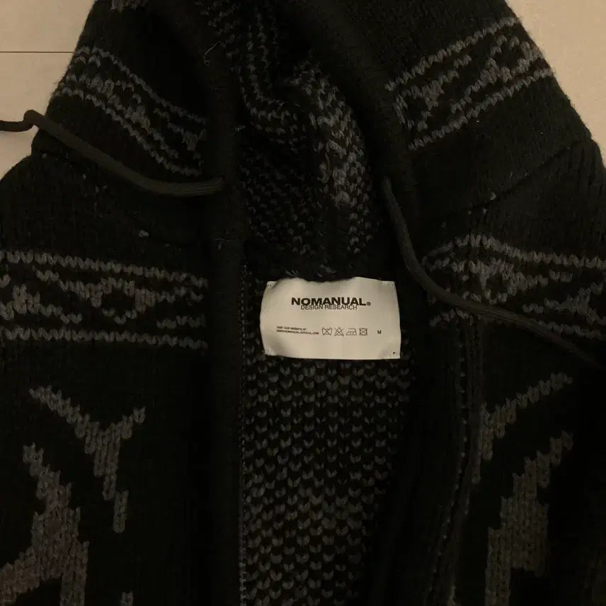[BUNJANG] No.Manual Hooded Knit Cardigan Black M / 노매뉴얼 후드 니트 가디건 블랙 M
