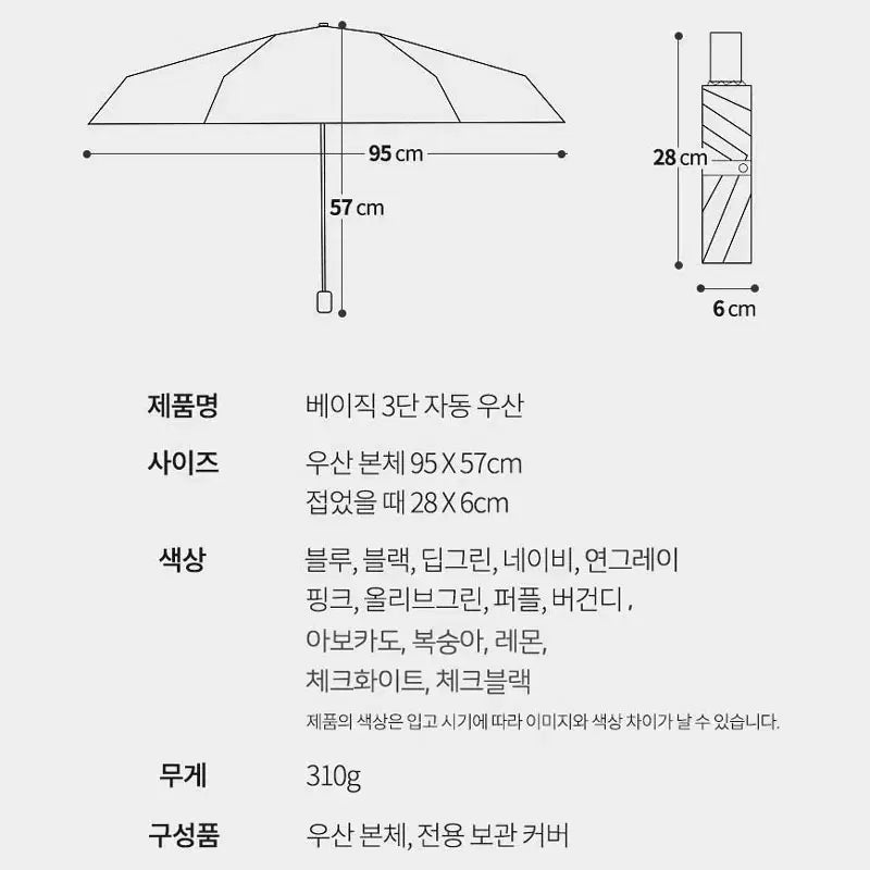 [BUNJANG] Foldable Portable Automatic Umbrella / 접이식 휴대용 자동 우산 새상품 (예약중)
