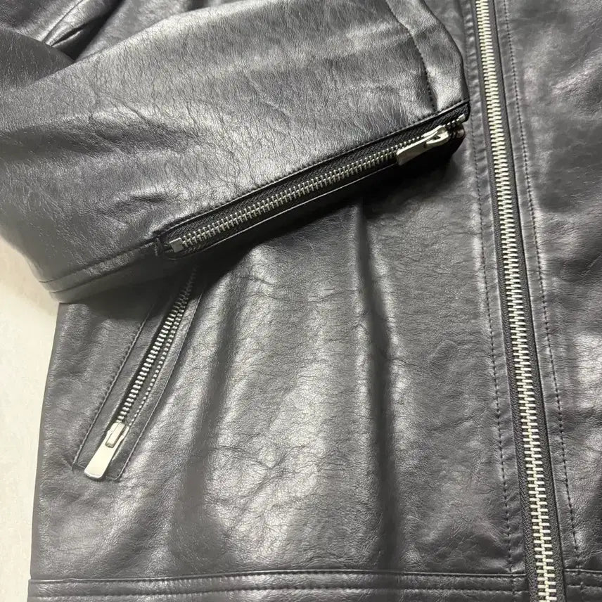 [BUNJANG] Black Leather Jacket L / 블랙 레더 자켓 L