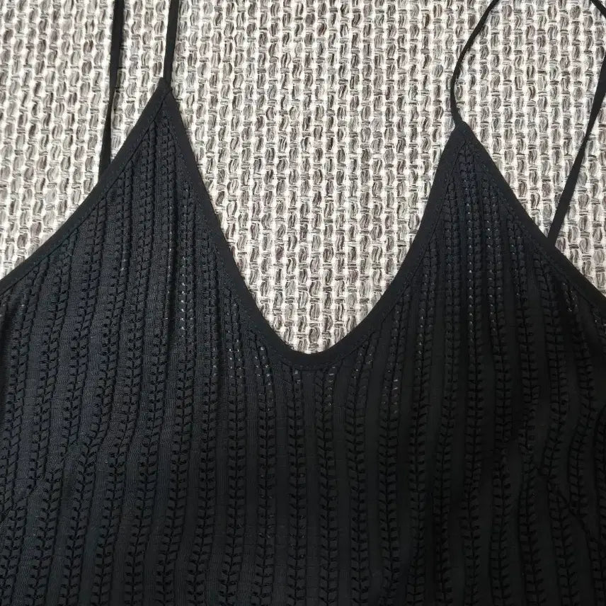 [BUNJANG] Jean Paul Gaultier Black V-Neck String Mini Dress / 장폴고르띠에 블랙 브이넥 끈미니 원피스 이탈리아