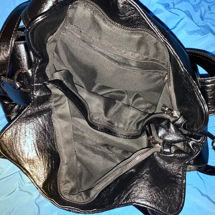 [BUNJANG] Black Leather Shoulder Bag / 블랙 레더 숄더백 Black Leather Shoulder Bag