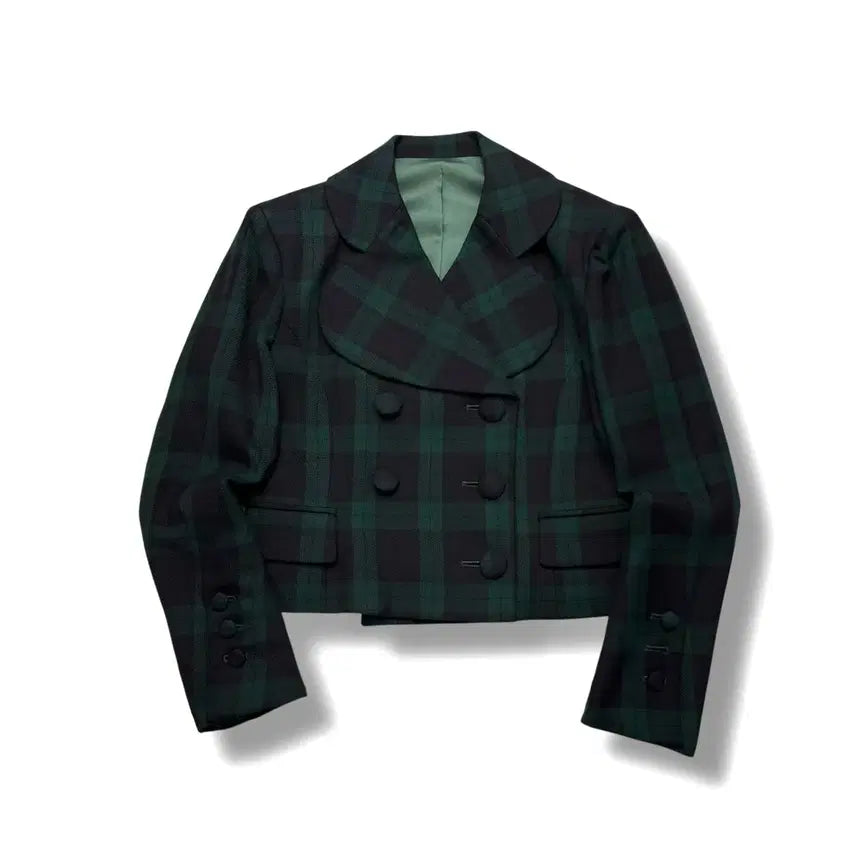 [BUNJANG] Hysteric Glamour Check Double Crop Jacket / hysteric glamour 히스테릭글래머 체크 더블 크롭자켓