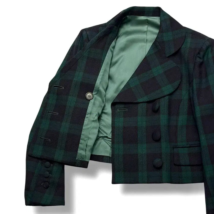 [BUNJANG] Hysteric Glamour Check Double Crop Jacket / hysteric glamour 히스테릭글래머 체크 더블 크롭자켓