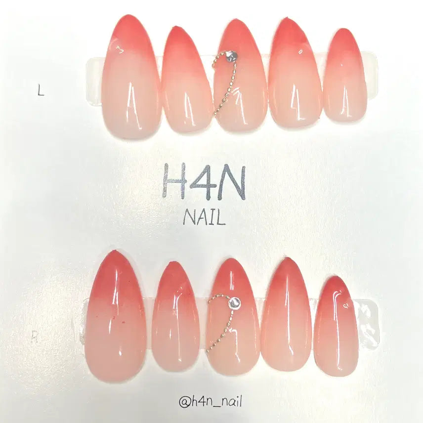 [BUNJANG] Love Peach Custom Nail Tips / 러브피치 수제네일팁