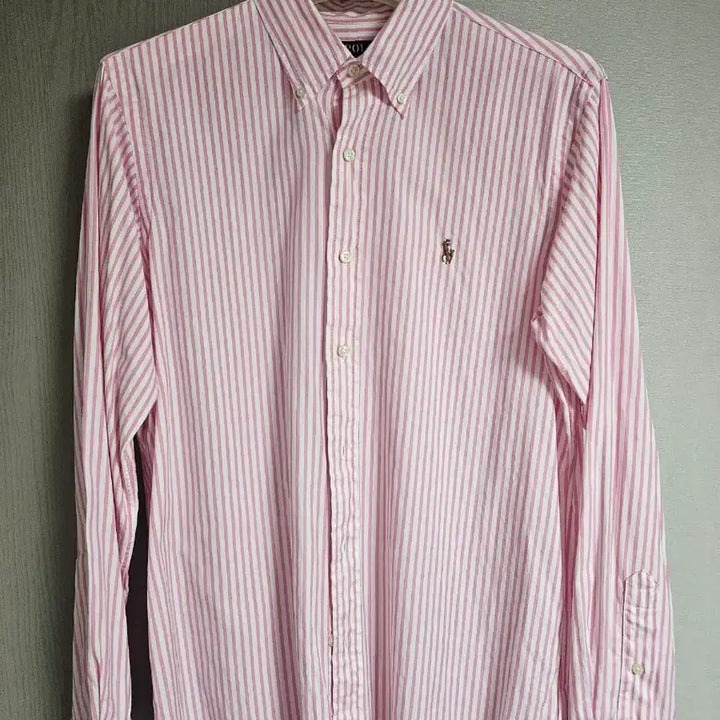 [BUNJANG] Polo Ralph Lauren Pink Stripe Classic Fit Shirt M / 폴로 핑크스트라이프 클래식핏 셔츠 M
