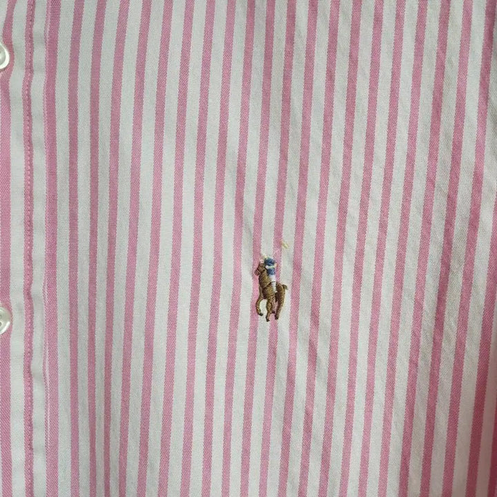 [BUNJANG] Polo Ralph Lauren Pink Stripe Classic Fit Shirt M / 폴로 핑크스트라이프 클래식핏 셔츠 M