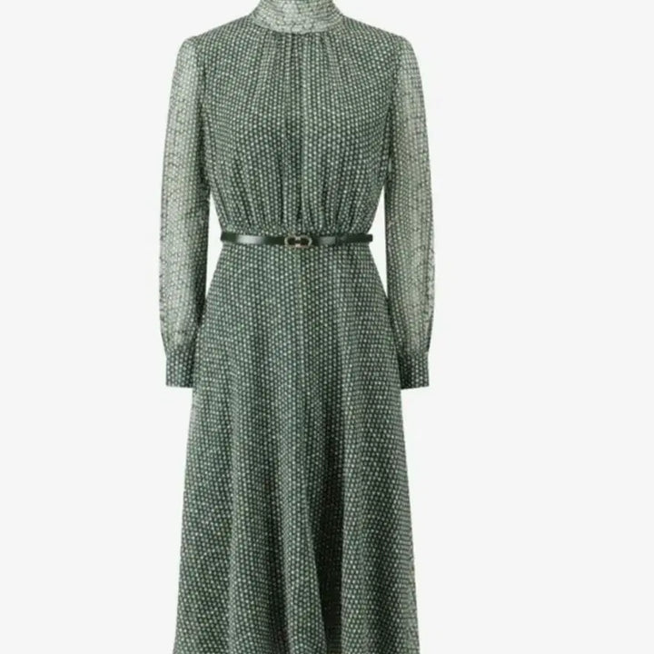 [BUNJANG] Moje Espoir Chiffon Ribbon Belted Midi Dress / 새상품) 모조에스핀 원피스 55