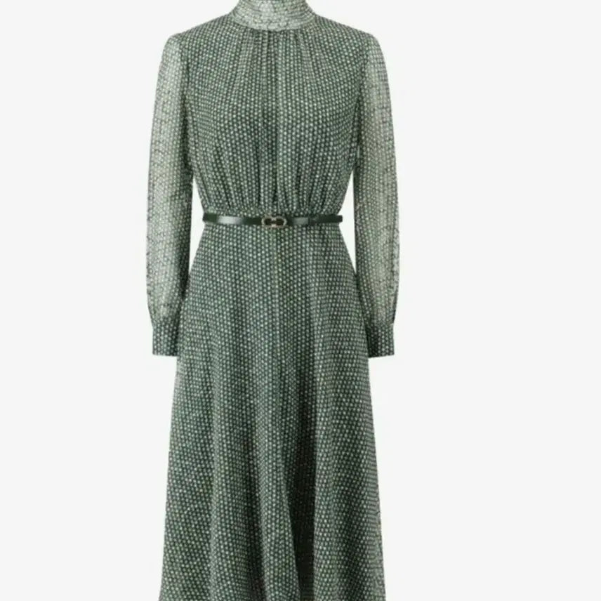 [BUNJANG] Moje Espoir Chiffon Ribbon Belted Midi Dress / 새상품) 모조에스핀 원피스 55