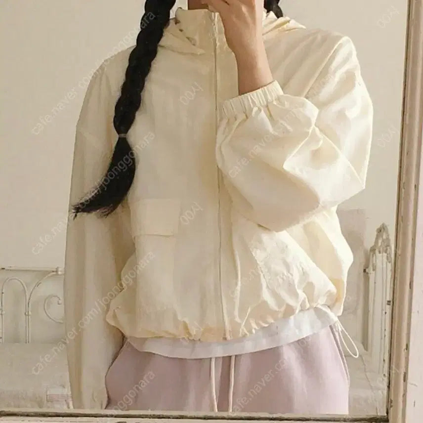 [BUNJANG] Mimi Boutique Cotton Candy Windbreaker (Ivory) / (새상품)미미부티크 코튼캔디 윈드브레이커 아이보리