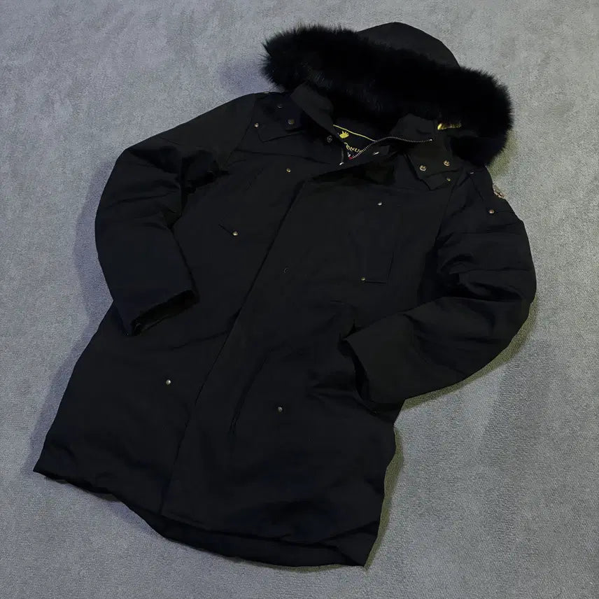[BUNJANG] Moose Knuckles Black Gold Panel Padded Jacket (Size 100) / 무스너클 블랙 골드 패널 패딩 블랙퍼 100