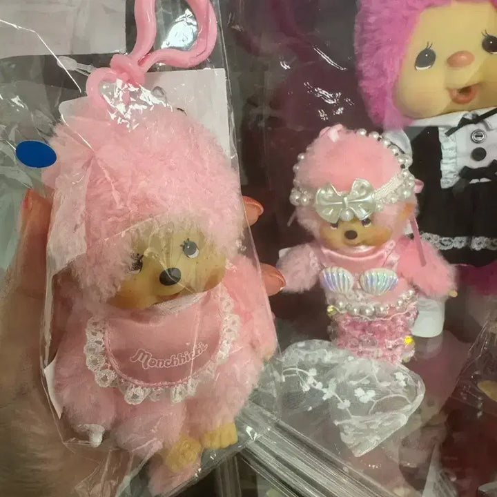 [BUNJANG] Monchhichi Plush / (새상품)핑크 몬치치 (털 촉감 색감이 달라요) 단종