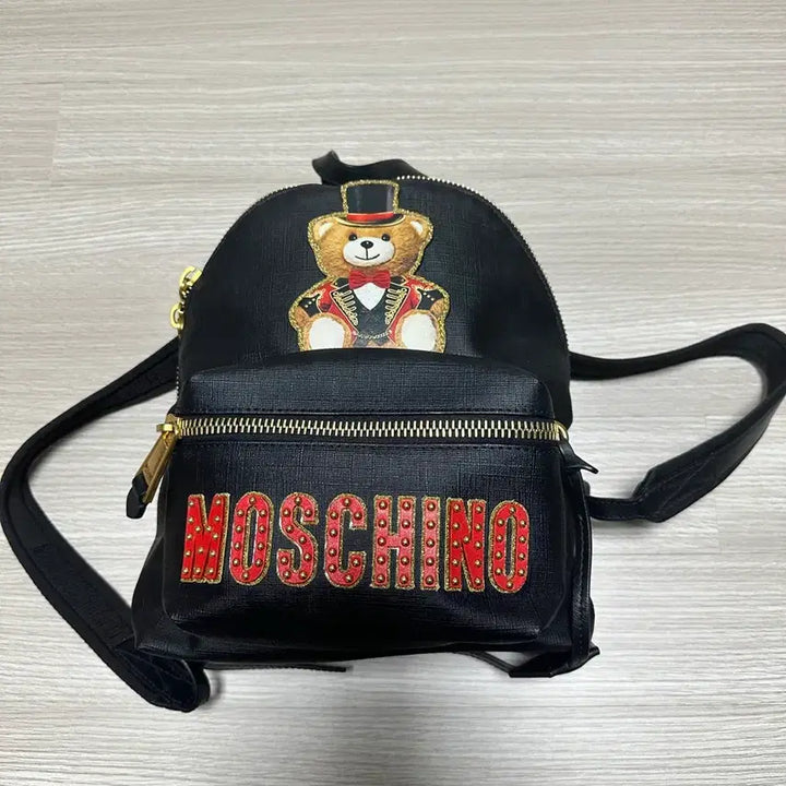 [BUNJANG] Moschino Teddy Bear Mini Backpack Black / 모스키노 정품 테디베어 미니 백팩 블랙