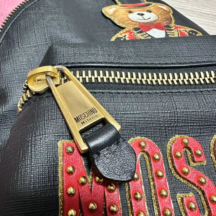 [BUNJANG] Moschino Teddy Bear Mini Backpack Black / 모스키노 정품 테디베어 미니 백팩 블랙
