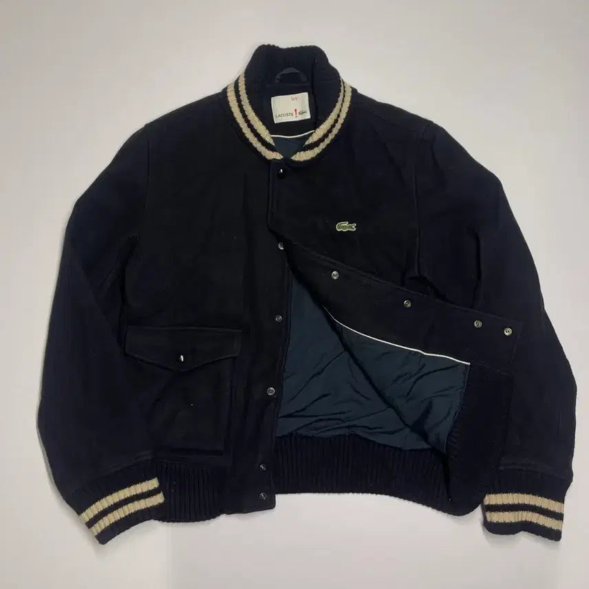 [BUNJANG] Lacoste Black Stadium Jacket (Size 52/5) / 라코스테 블랙 스타디움 자켓 52/5 M