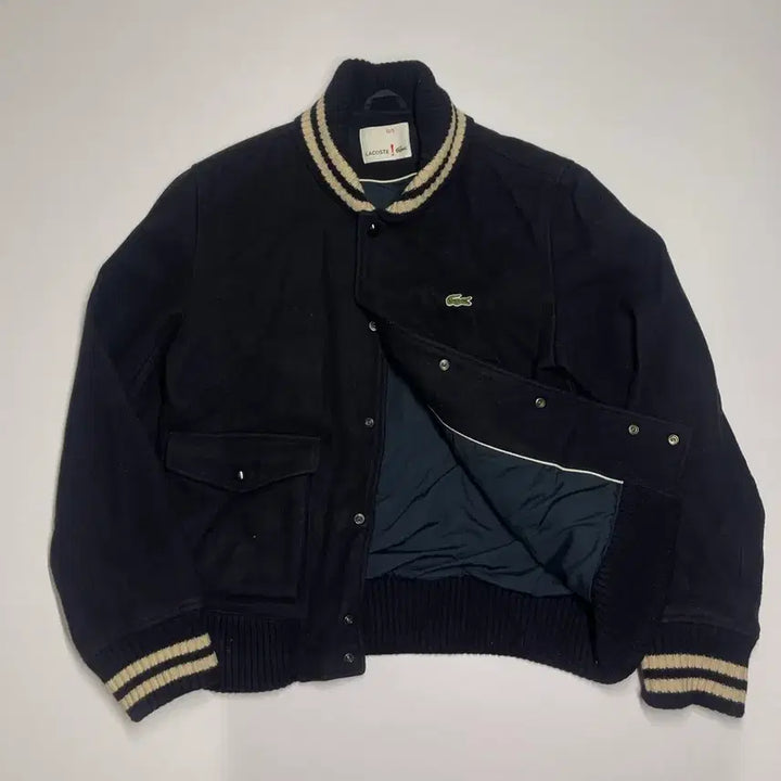 [BUNJANG] Lacoste Black Stadium Jacket (Size 52/5) / 라코스테 블랙 스타디움 자켓 52/5 M