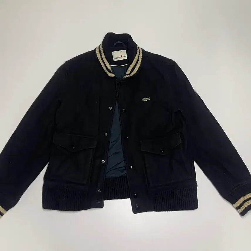 [BUNJANG] Lacoste Black Stadium Jacket (Size 52/5) / 라코스테 블랙 스타디움 자켓 52/5 M