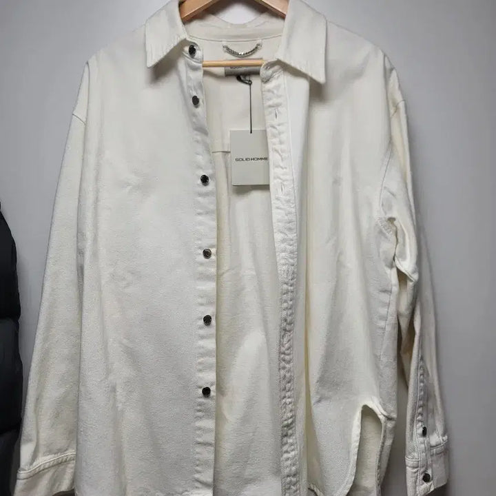 [BUNJANG] Solid Homme Denim Shirt Jacket (Ivory) 48 Size / 솔리드옴므 데님 셔츠 자켓 48사이즈 새상품