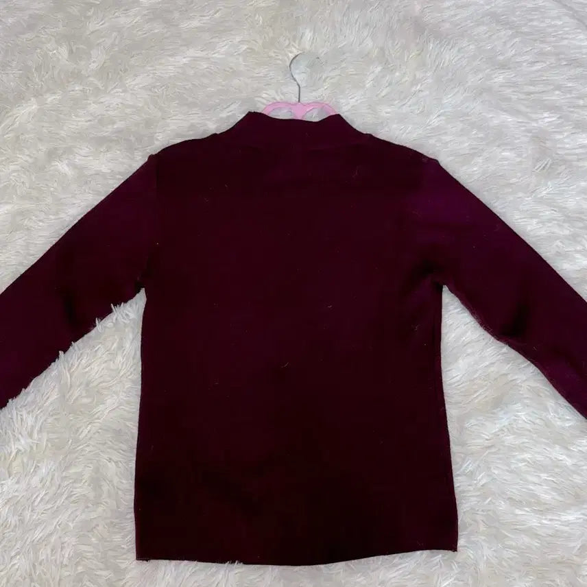 [BUNJANG] Burgundy Gold Button Knit Top / 갸루템) 버건디 금장 니트