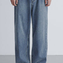 [BUNJANG] Branded Extra Wide Denim Pants (Medium Blue) / [새상품]브랜디드 EXTRA WIDE DENIM [MEDIUM BLUE]