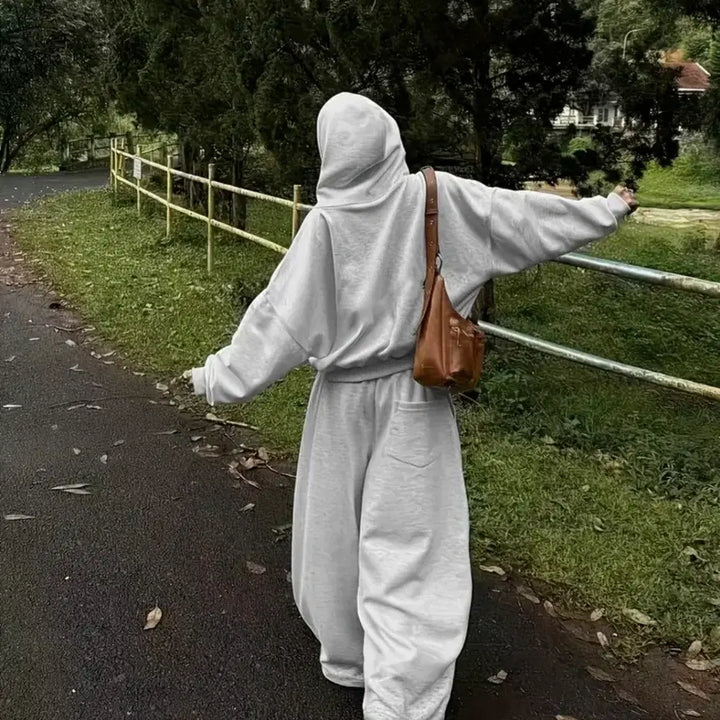 [BUNJANG] Wide Fleece Two-Piece Set / -새상품- 기모 와이드 투피스