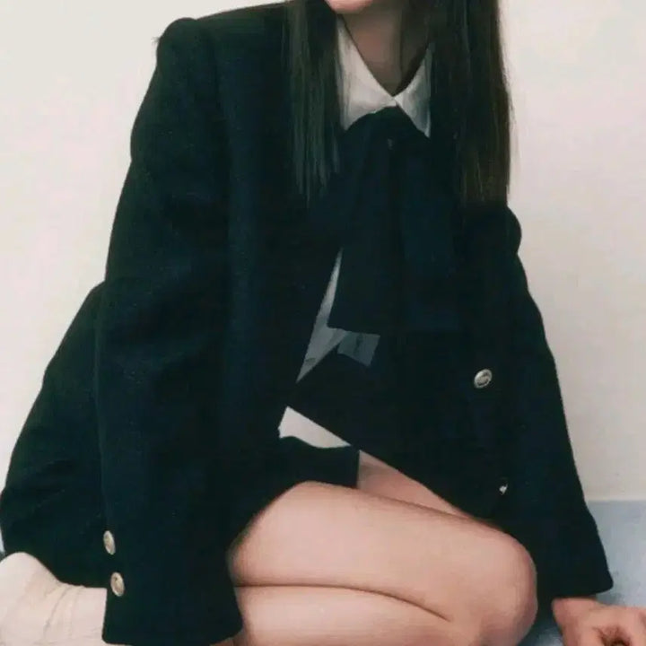 [BUNJANG] Remake Milky Way Pocket Tweed Jacket Black S / 리메크 밀키 웨이 포켓 트위드 자켓 블랙 S