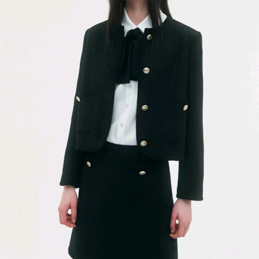 [BUNJANG] Remake Milky Way Pocket Tweed Jacket Black S / 리메크 밀키 웨이 포켓 트위드 자켓 블랙 S