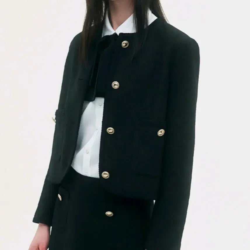 [BUNJANG] Remake Milky Way Pocket Tweed Jacket Black S / 리메크 밀키 웨이 포켓 트위드 자켓 블랙 S