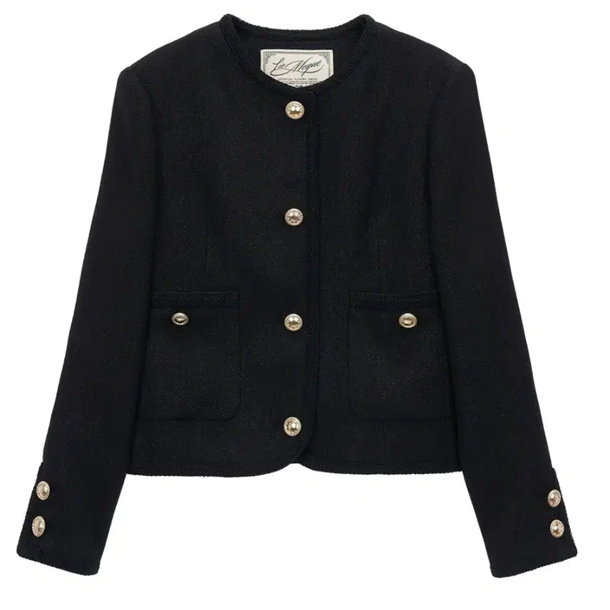 [BUNJANG] Remake Milky Way Pocket Tweed Jacket Black S / 리메크 밀키 웨이 포켓 트위드 자켓 블랙 S