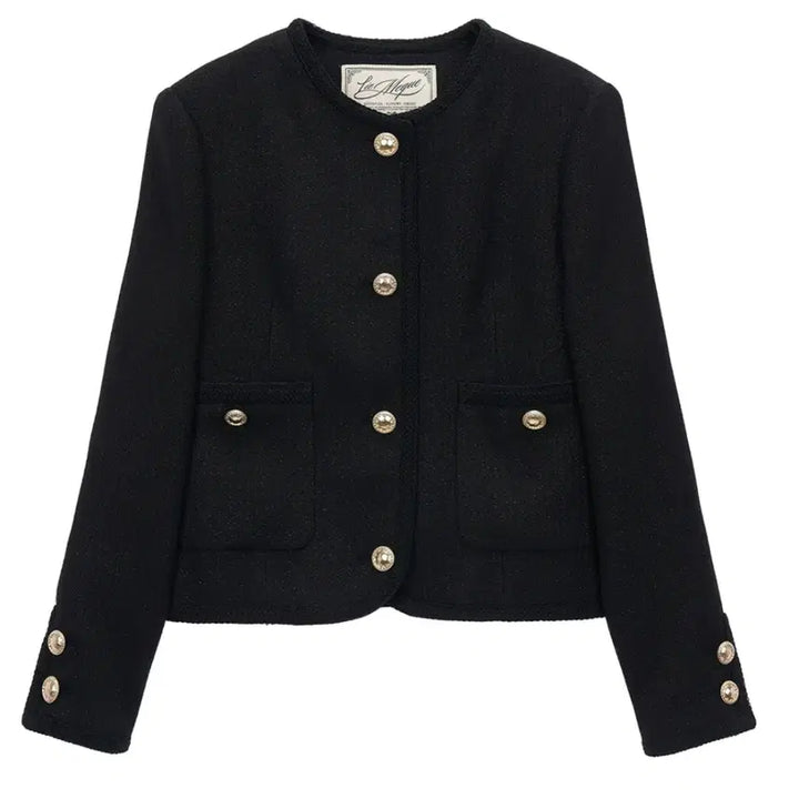 [BUNJANG] Remake Milky Way Pocket Tweed Jacket Black S / 리메크 밀키 웨이 포켓 트위드 자켓 블랙 S