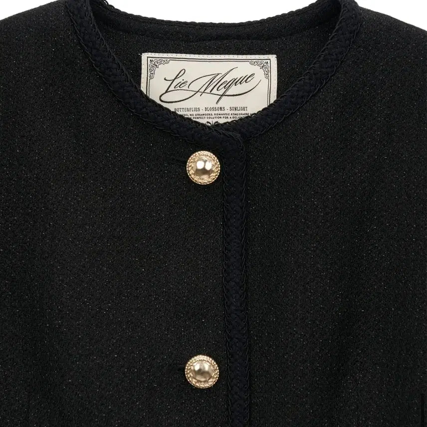 [BUNJANG] Remake Milky Way Pocket Tweed Jacket Black S / 리메크 밀키 웨이 포켓 트위드 자켓 블랙 S