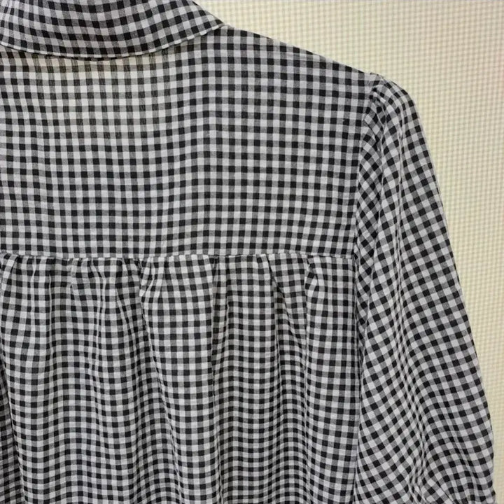 [SOLD OUT] (새상품) 깅엄체크 여성 코튼 블라우스