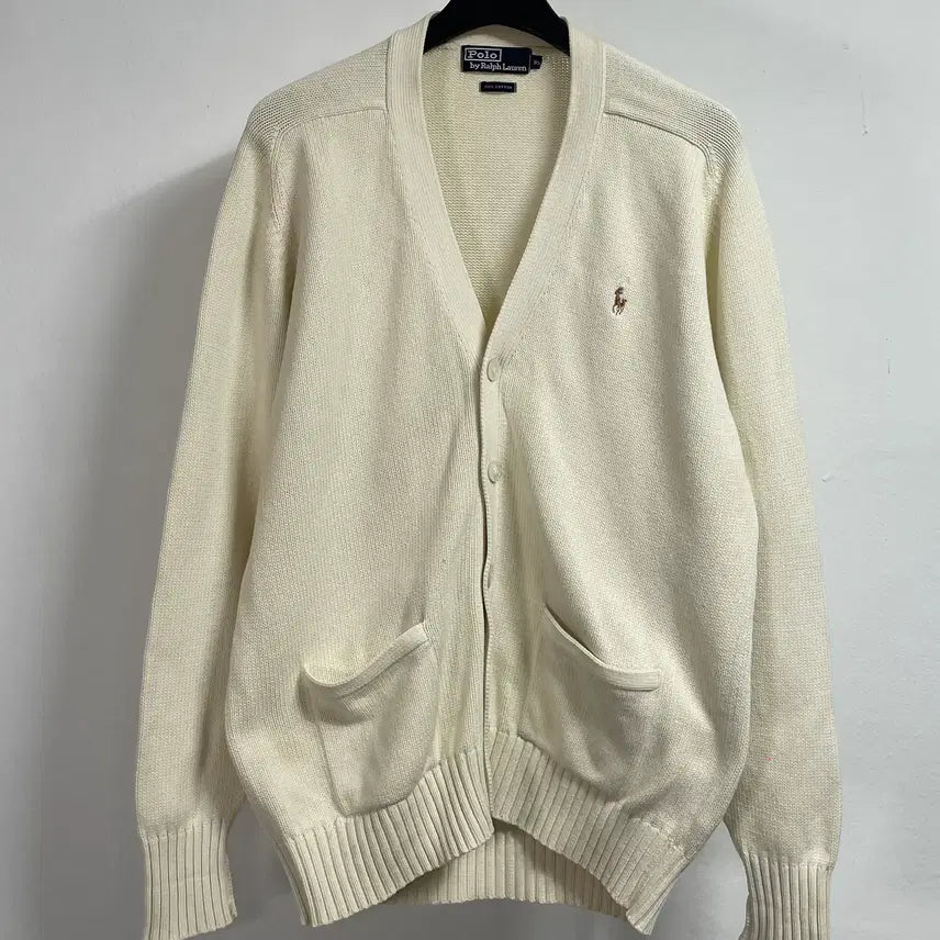 [BUNJANG] Polo Ralph Lauren White Cardigan / 폴로 랄프로렌 화이트 가디건 (on.235)