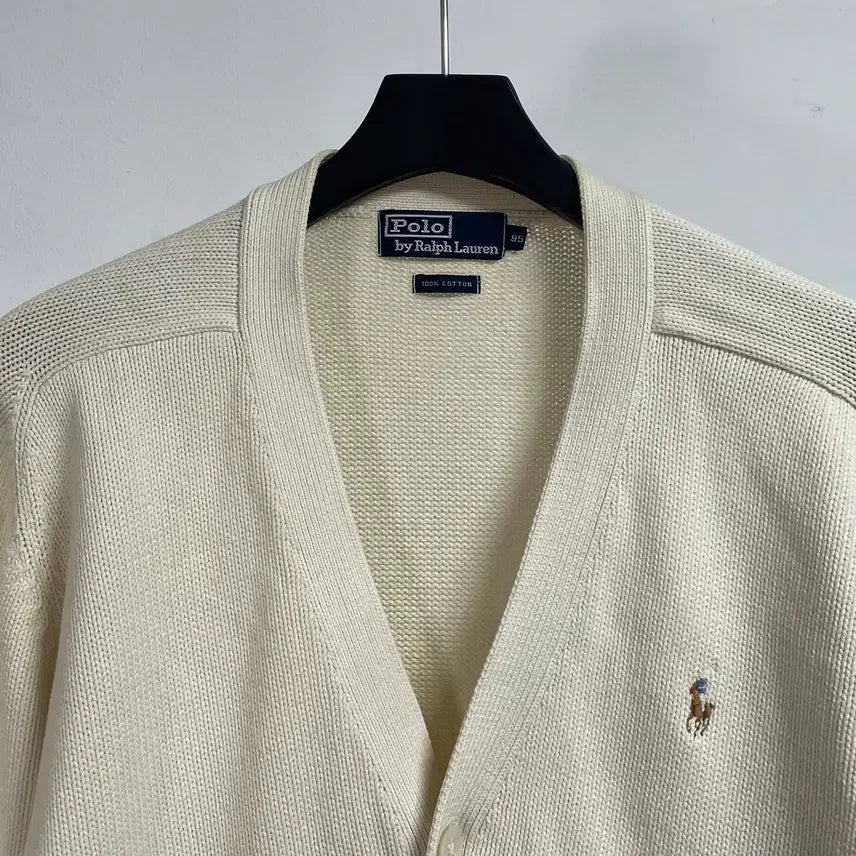 [BUNJANG] Polo Ralph Lauren White Cardigan / 폴로 랄프로렌 화이트 가디건 (on.235)