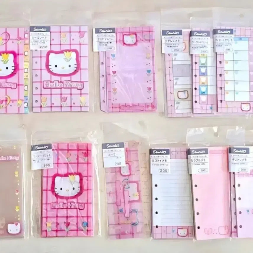[BUNJANG] Tulip Kitty Diary 12-Piece Set / 튤립 키티 다이어리 속지 12종세트, 키티다이어리속지, 키티 인덱스속지