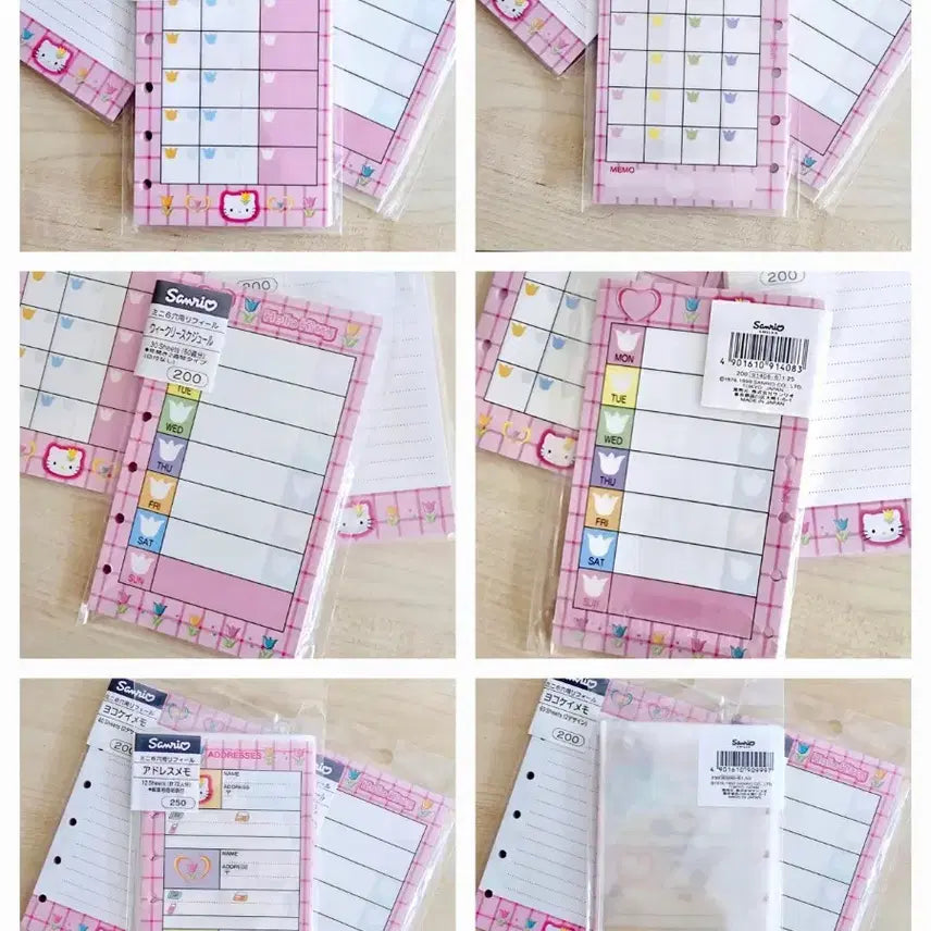 [BUNJANG] Tulip Kitty Diary 12-Piece Set / 튤립 키티 다이어리 속지 12종세트, 키티다이어리속지, 키티 인덱스속지