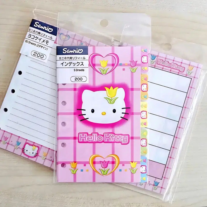 [BUNJANG] Tulip Kitty Diary 12-Piece Set / 튤립 키티 다이어리 속지 12종세트, 키티다이어리속지, 키티 인덱스속지